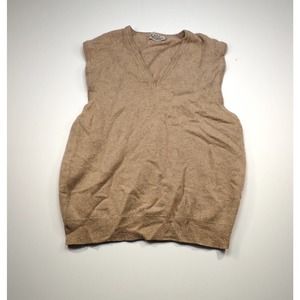 Vintage Forstmann 100% Cashmere Vest Brown Beige Tan V Neck 44 Soft Warm S Small